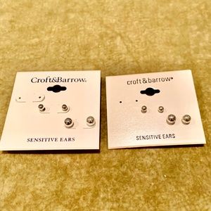 Croft & Barrow- 2 sets stud earrings NWT